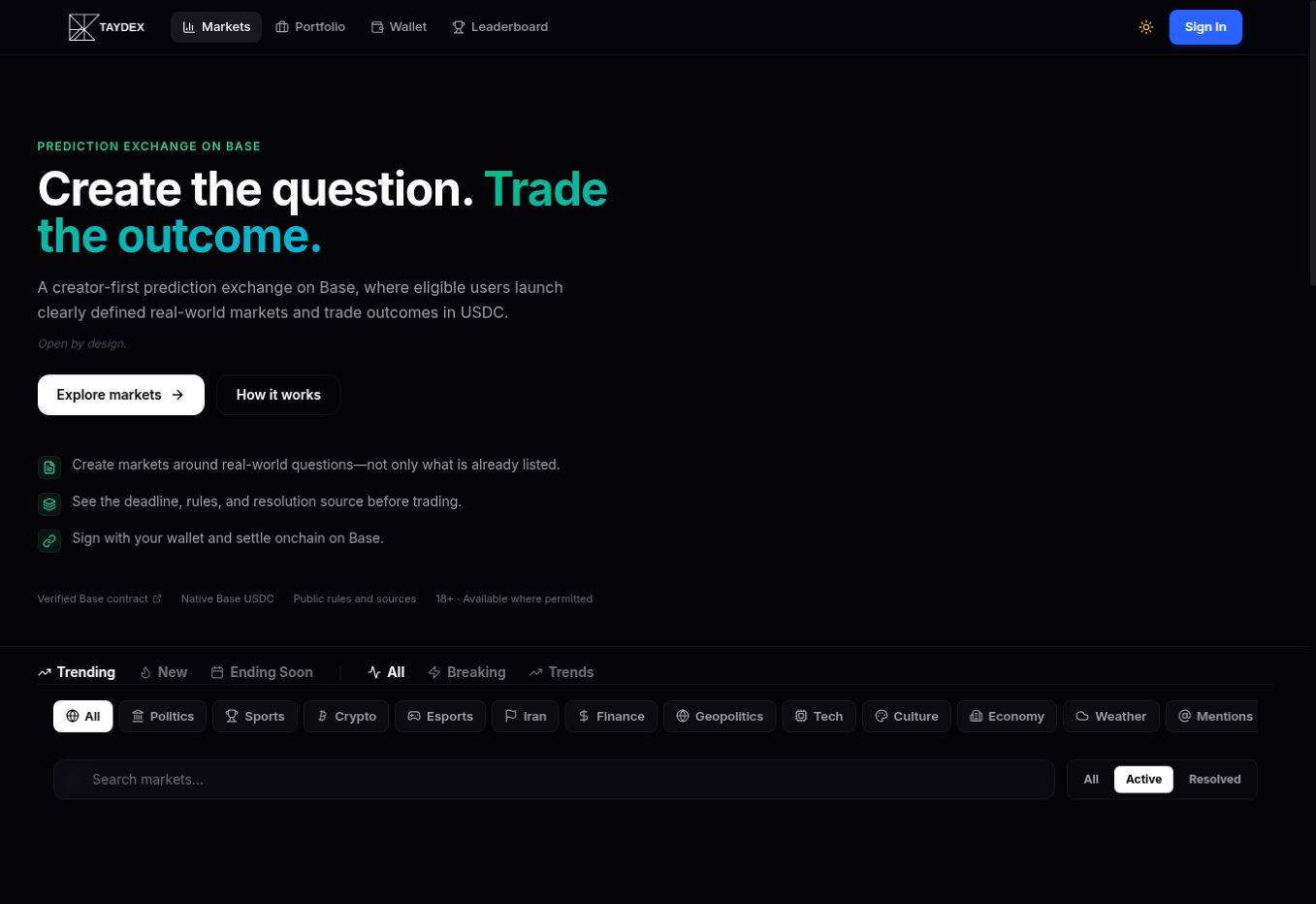 TayDex website
